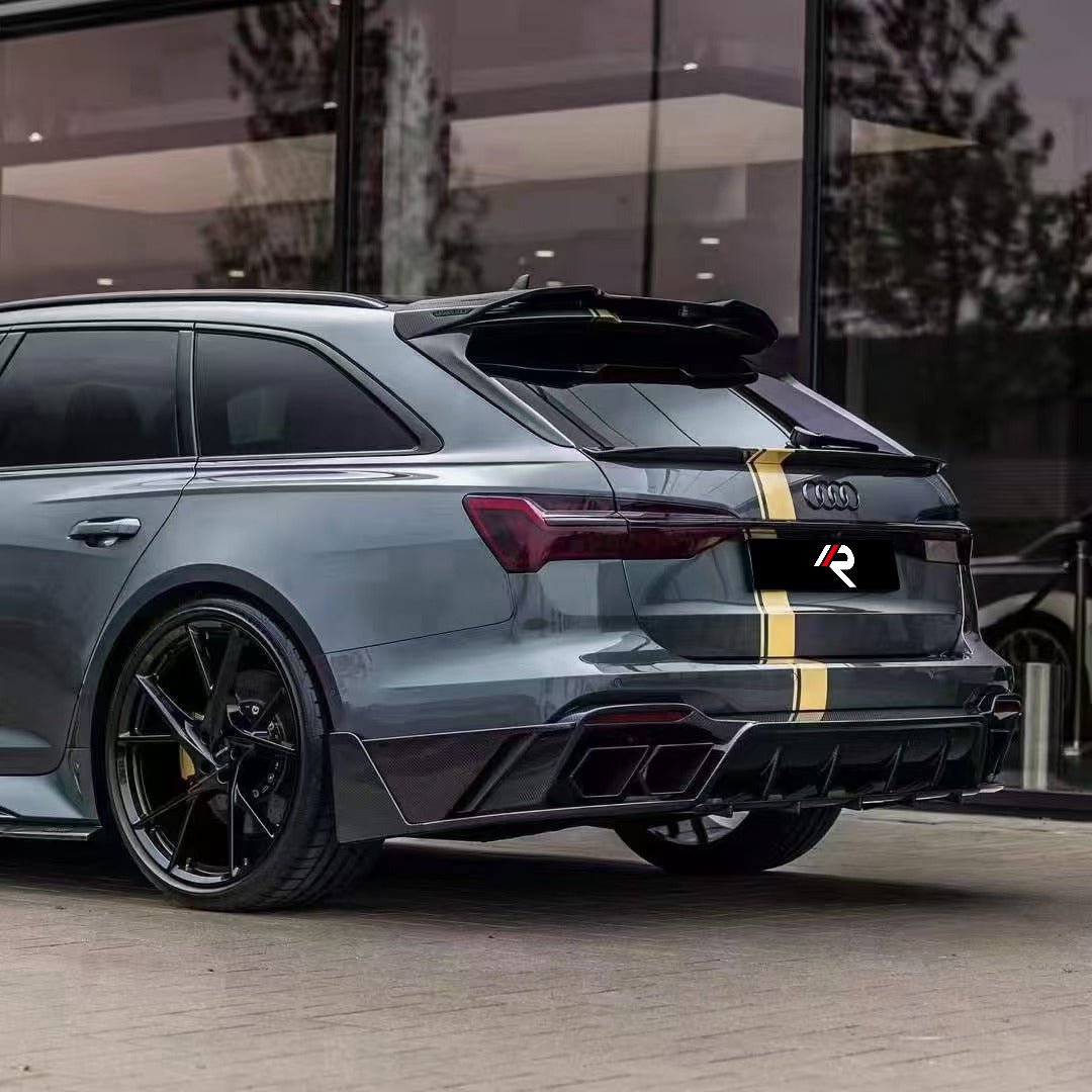 Audi RS6 C8 2020-ON with Aftermarket Parts - M Style Rear Roof Spoiler Pre-preg Carbon Fiber / FRP&nbsp;from&nbsp;Aero Republic