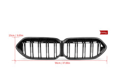 BMW 2 Series 228 M235 F44  2020 2021 2022 2023 2024 (Fits both Pre-LCI and LCI) with Aftermarket Parts - Dual Slat Front Kidney Grill Pre-preg Carbon Fiber from Aero Republic