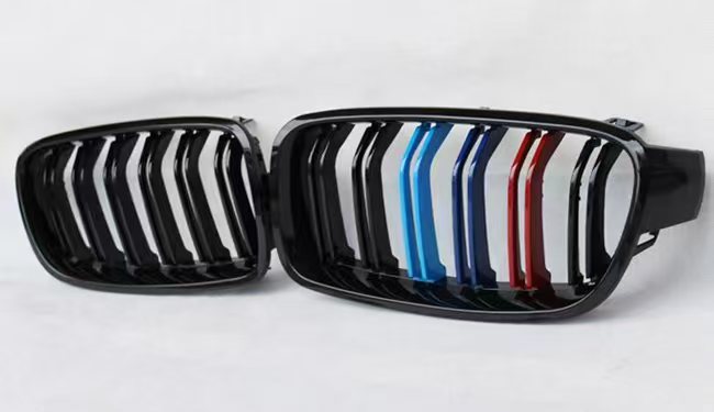 BMW 3 Series 320i 328i 328d 330i 335i 340i F30 F31 2011 2012 2013 2014 2015 2016 2017 2018 2019 with Aftermarket Parts - M Colors Blacked Out Front Kidney Grilles Carbon Fiber from Aero Republic