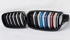 BMW 3 Series 320i 328i 328d 330i 335i 340i F30 F31 2011 2012 2013 2014 2015 2016 2017 2018 2019 with Aftermarket Parts - M Colors Blacked Out Front Kidney Grilles Carbon Fiber from Aero Republic