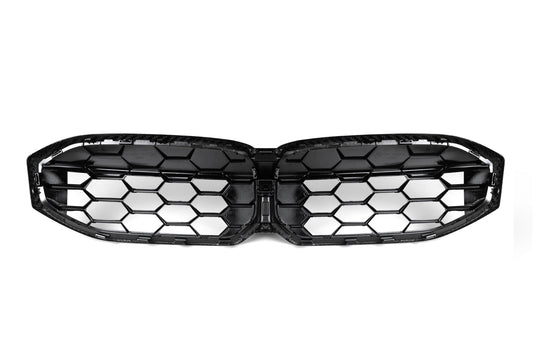 BMW 3 Series M340 330 320 G20 G21 LCI 2023 2024 with Aftermarket Parts - Dual Slat Front Kidney Grill Pre-preg Carbon Fiber from Aero Republic