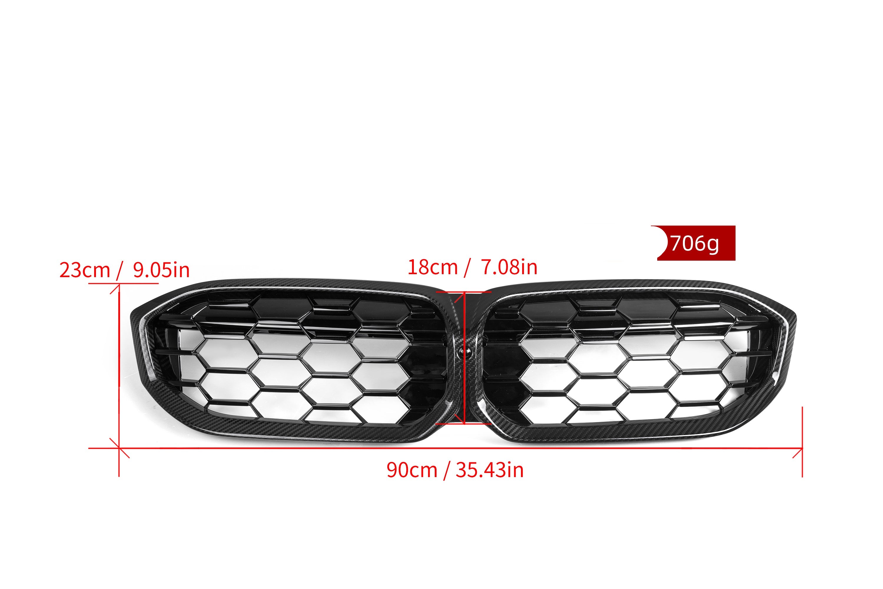BMW 3 Series M340 330 320 G20 G21 LCI 2023 2024 with Aftermarket Parts - Dual Slat Front Kidney Grill Pre-preg Carbon Fiber from Aero Republic
