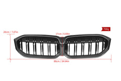 BMW 3 Series M340 330 320 G20 G21 LCI 2023 2024 with Aftermarket Parts - Dual Slat Front Kidney Grill Pre-preg Carbon Fiber from Aero Republic
