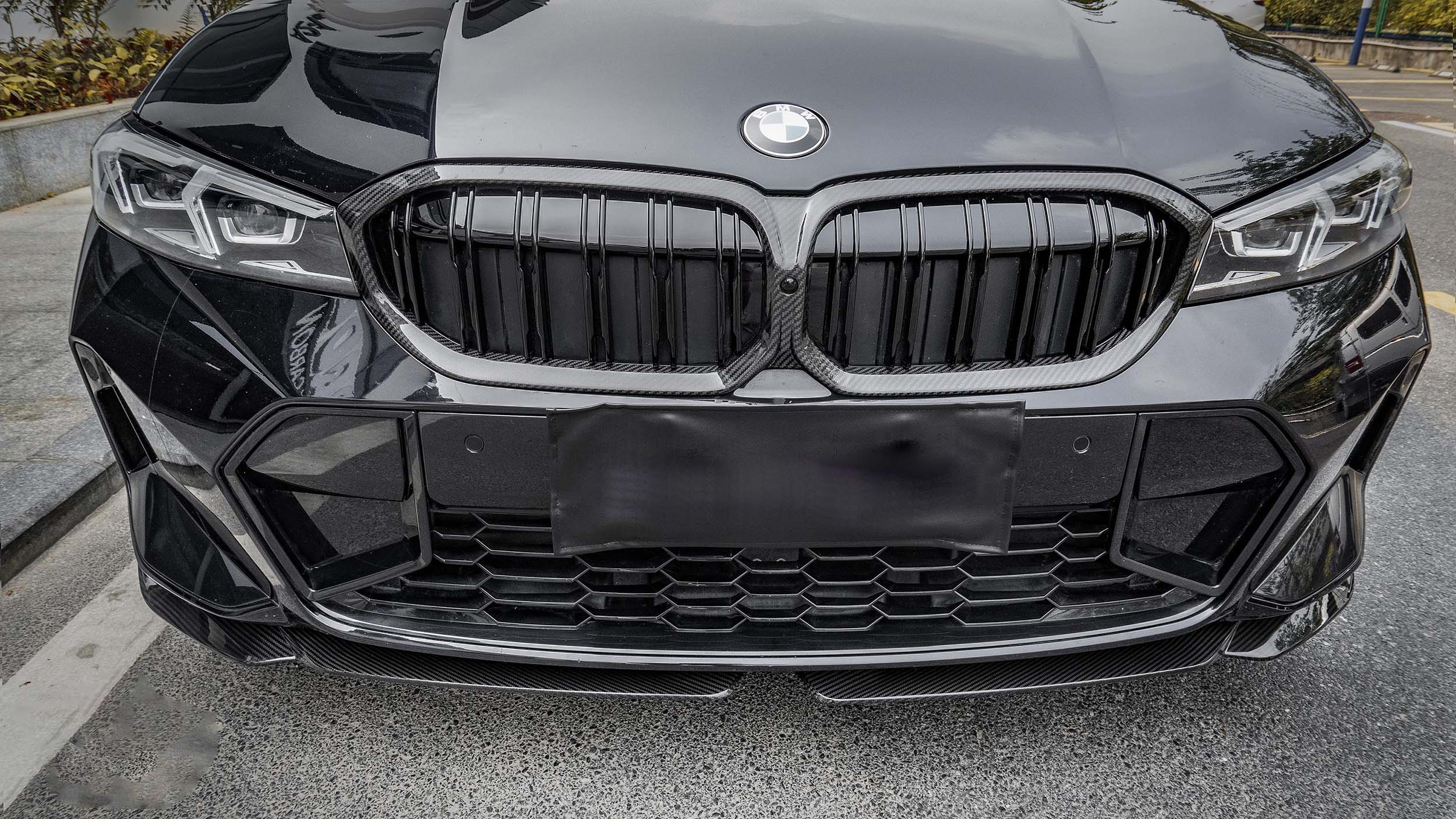 BMW 3 Series M340 330 320 G20 G21 LCI 2023 2024 with Aftermarket Parts - Dual Slat Front Kidney Grill Pre-preg Carbon Fiber from Aero Republic