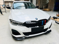 BMW 3 Series M340i 330i (With M-package Bumper, Does Not Fit Base Model Bumper) Pre-LCI G20 G21 2019 2020 2021 2022 with Aftermarket Parts - MP Sports Front Lip Pre-preg Carbon Fiber from Aero Republic