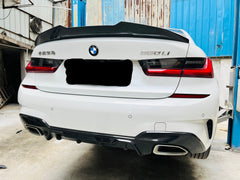 BMW 3 Series M340i 330i (With M-package Bumper, Does Not Fit Base Model Bumper) Pre-LCI G20 G21 2019 2020 2021 2022 with Aftermarket Parts - MP Sports Rear Diffuser Pre-preg Carbon Fiber from Aero Republic