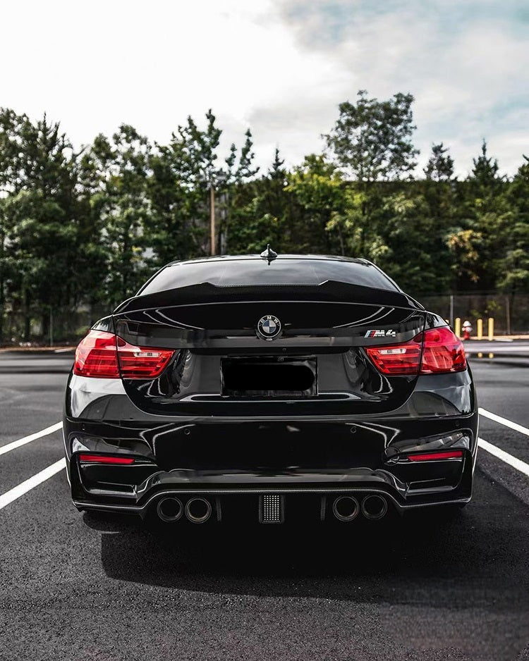 BMW 4 Series 440i 435i 430i 428i F32 Coupe 2014 2015 2016 2017 2018 2019 2020 &?M4 F82 Coupe 2014 2015 2016 2017 2018 2019 2020 with Aftermarket Parts - PSM Style Rear Lip Spoiler Pre-preg Carbon Fiber from Aero Republic