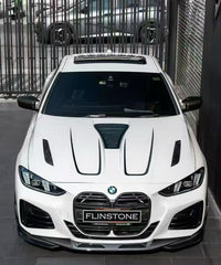 BMW 4 Series M440 430 G22 G23 2020-ON &amp; 4 Series M440 430 G26 2020-ON with Aftermarket Parts - V3 Tempered Glass Clearview Hood Dry Pre-preg Carbon Fiber from Aero Republic