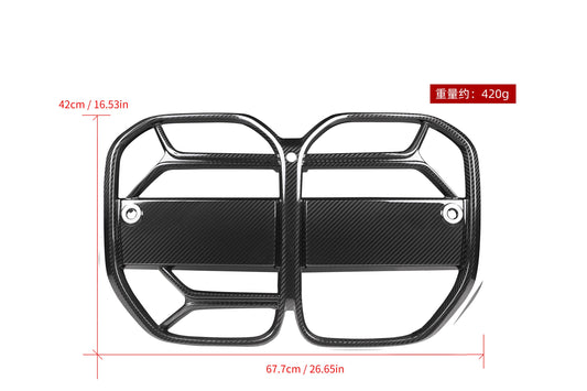 BMW 4 Series M440 430 G22 G23 2020 2021 2022 2023 2024 with Aftermarket Parts - CSL / Without ACC & CSL / With ACC Front Kidney Grill Pre-preg Carbon Fiber from Aero Republic