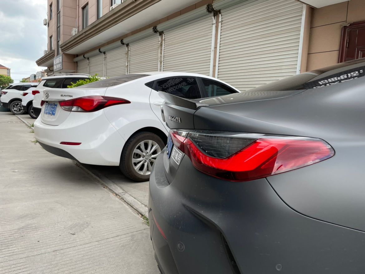 BMW 4 Series M440 430 G22 2020 2021 2022 2023 2024 & M4 G82 2021 2022 2023 2024 with Aftermarket Parts - M4?Style Rear Lip Spoiler Pre-preg Carbon Carbon Fiber from Aero Republic