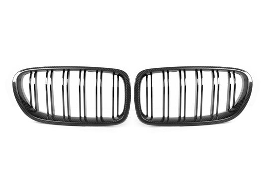 BMW 5 Series 550i 535i 530i 528i 523i 520i 535d 530d 525d 520d 518d F10 F11 (Both Fits Pre-LCI & LCI) 2011 2012 2013 2014 2015 2016 2017 & M5 F10 2011 2012 2013 2014 2015 2016 2017 with Aftermarket Parts - Dual Slat Front Kidney Grill Pre-preg Carbon Fiber from Aero Republic