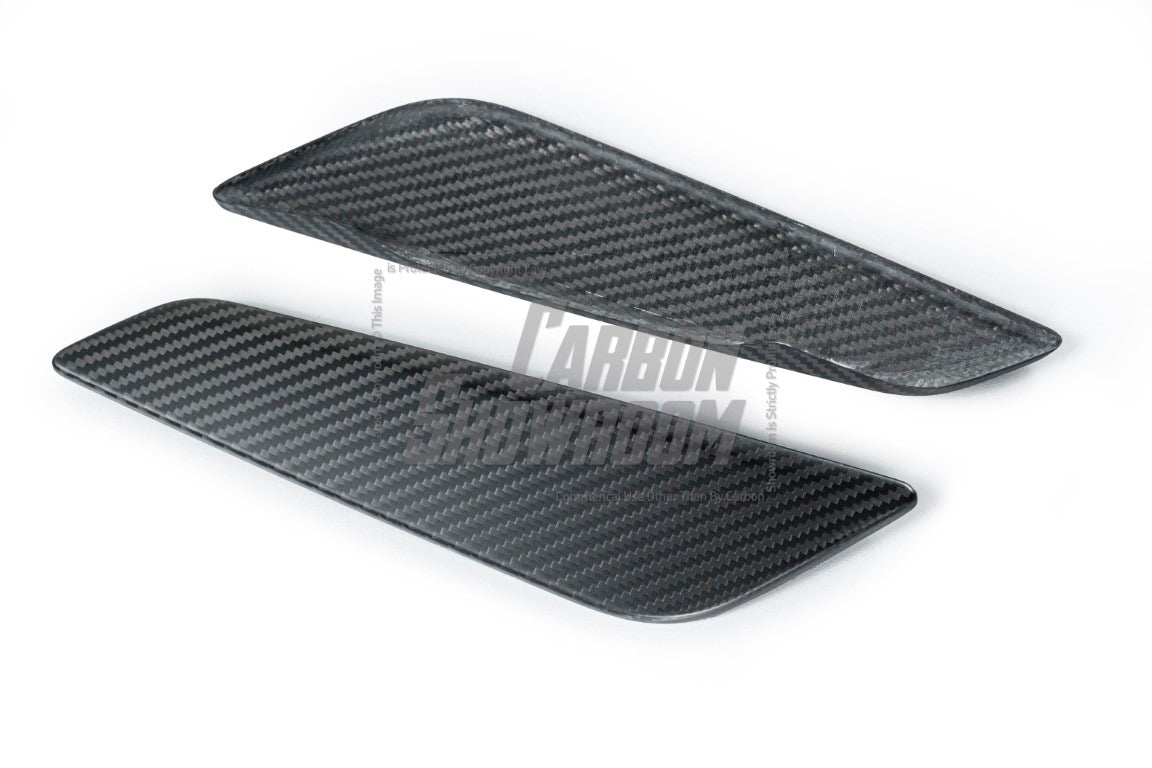 BMW 5 Series M550i 540i G30 (Fits both Pre-LCI & LCI) 2017 2018 2019 2020 2021 2022 2023 with Aftermarket Parts - OE Style Front Fender Vent Trim Carbon Fiber from Aero Republic