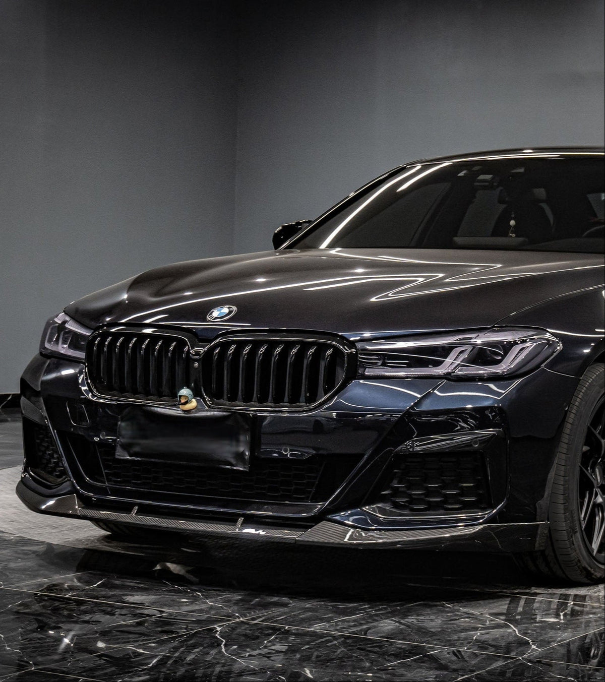 BMW 5 Series M550i 540i LCI G30 2021 2022 2023 with Aftermarket Parts - MP Style Front Lip Carbon Fiber from Aero Republic