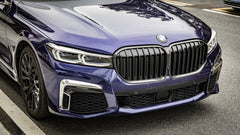 BMW 7 Series M760i xDrive 750i 745e 740i 740d 730d G11 LCI 2020 2021 2022 with Aftermarket Parts - Single Slat Front Kidney Grill Pre-preg Carbon Fiber from Aero Republic