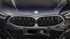 BMW 8 Series M850 840 G14 G15 G16 LCI 2023 2024 with Aftermarket Parts - Dual Slat Front Kidney Grill Pre-preg Carbon Fiber from Aero Republic