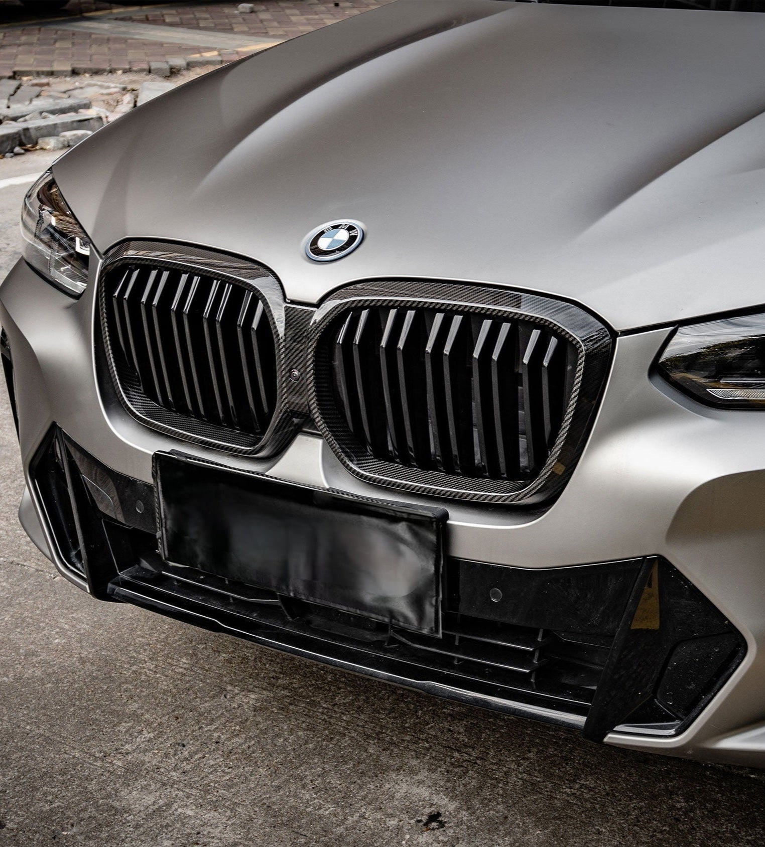 BMW IX3 BEV G08 LCI 2022-ON with Aftermarket Parts - Dual Slat Front Kidney Grill?Carbon Fiber from Aero Republic