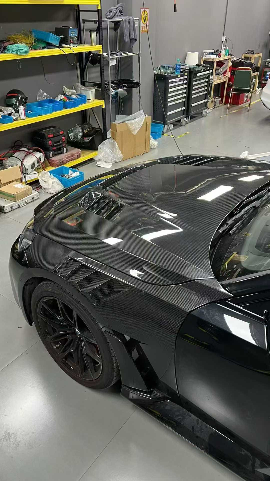 BMW M2C M2 G87 2023-ON with Aftermarket Parts - N style Front Fenders & Liners Dry Pre-preg Carbon Fiber from Aero Republic
