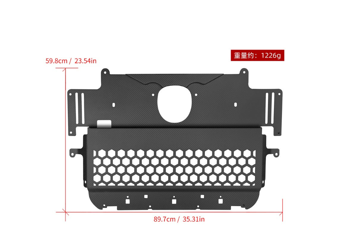 BMW M3 M3C M3CS G80 G81 2021 2022 2023 2024 & M4 M4C M4CS G82 G83 2021 2022 2023 2024 with Aftermarket Parts - V Style Skid Plate Pre-preg Carbon Fiber from Aero Republic