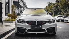 BMW M3 M3C M3CS F80 F81 2014 2015 2016 2017 2018 & M4 M4C M4CS M4CSL F82 F83 2014 2015 2016 2017 2018 2019 2020 with Aftermarket Parts - MP Style Front Lip Pre-preg Carbon Fiber / FRP from Aero Republic