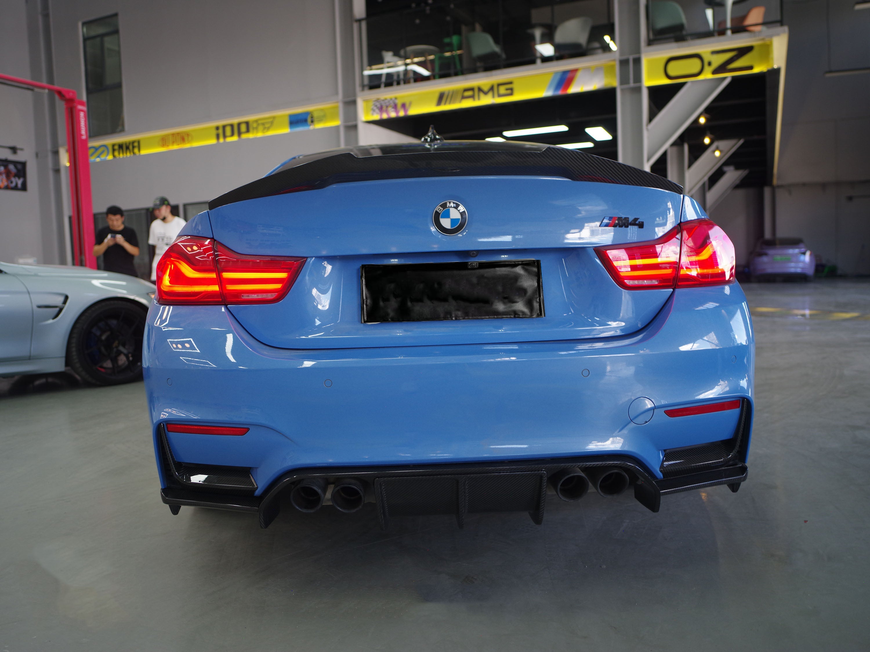 BMW M3 M3C M3CS F80 F81 2014 2015 2016 2017 2018 & M4 M4C M4CS M4CSL F82 F83 2014 2015 2016 2017 2018 2019 2020 with Aftermarket Parts - MP Style Rear Bumper Trim Pre-preg Carbon Fiber / FRP from Aero Republic