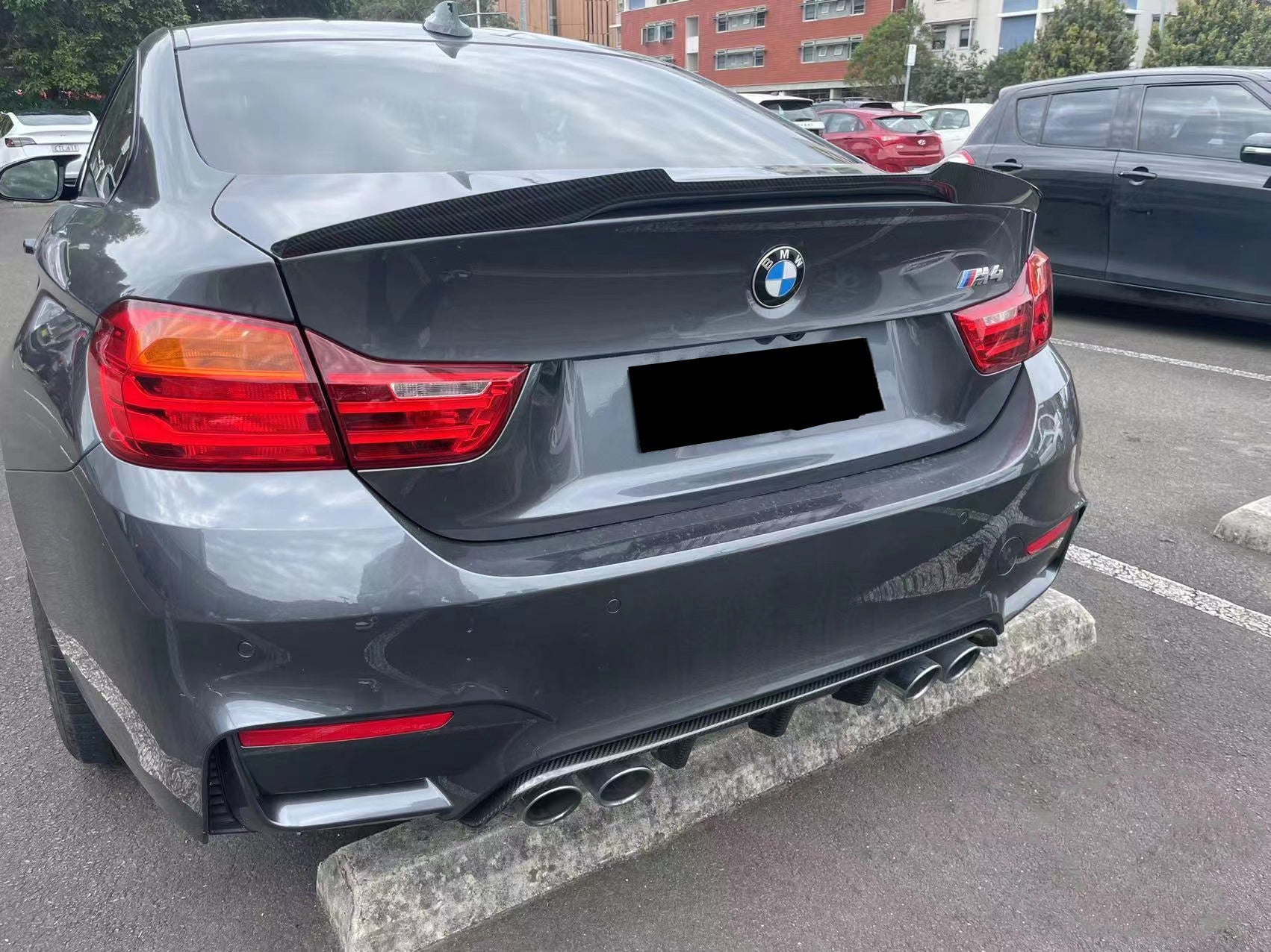 BMW M3 M3C M3CS F80 F81 2014 2015 2016 2017 2018 & M4 M4C M4CS M4CSL F82 F83 2014 2015 2016 2017 2018 2019 2020 with Aftermarket Parts - MP Style Rear Diffuser?Pre-preg Carbon?Fiber from Aero Republic