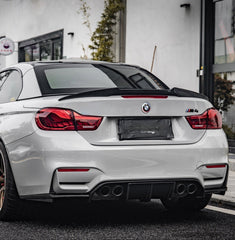 BMW M3 M3C M3CS F80 F81 2014 2015 2016 2017 2018 & M4 M4C M4CS M4CSL F82 F83 2014 2015 2016 2017 2018 2019 2020 with Aftermarket Parts - V Style Rear Diffuser Pre-preg Carbon Fiber / FRP from Aero Republic