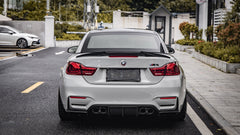 BMW M3 M3C M3CS F80 F81 2014 2015 2016 2017 2018 & M4 M4C M4CS M4CSL F82 F83 2014 2015 2016 2017 2018 2019 2020 with Aftermarket Parts - V Style Rear Diffuser Pre-preg Carbon Fiber / FRP from Aero Republic