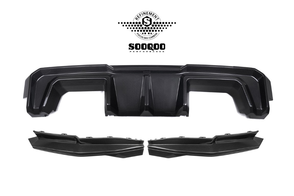 BMW M3CS M3C M3 G80 G81 & M4CS M4C M4 G82 G83 2021-ON with Aftermarket Parts - B Style (Without Light) Rear Diffuser & Rear Canards Pre-preg Carbon Fiber from Aero Republic