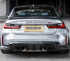 BMW M3CS M3C M3 G80 G81 & M4CS M4C M4 G82 G83 2021-ON with Aftermarket Parts - B Style (Without Light) Rear Diffuser & Rear Canards Pre-preg Carbon Fiber from Aero Republic