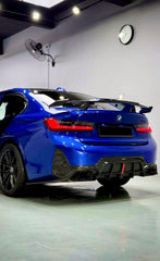 BMW M3 M3C M3CS G80 2021-ON &?3 Series M340i 330i (Fits Both Pre-LCI & LCI) G20 2019-ON with Aftermarket Parts - MP Style Rear Wing & Under Trunk Support Brace Carbon Fiber/FRP/PP from Aero Republic