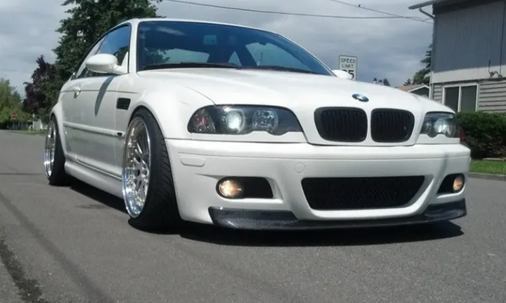 BMW M3 E46 2000 2001 2002 2003 2004 2005 2006 with Aftermarket Parts - CSL Style Front Lip Carbon Fiber from Aero Republic