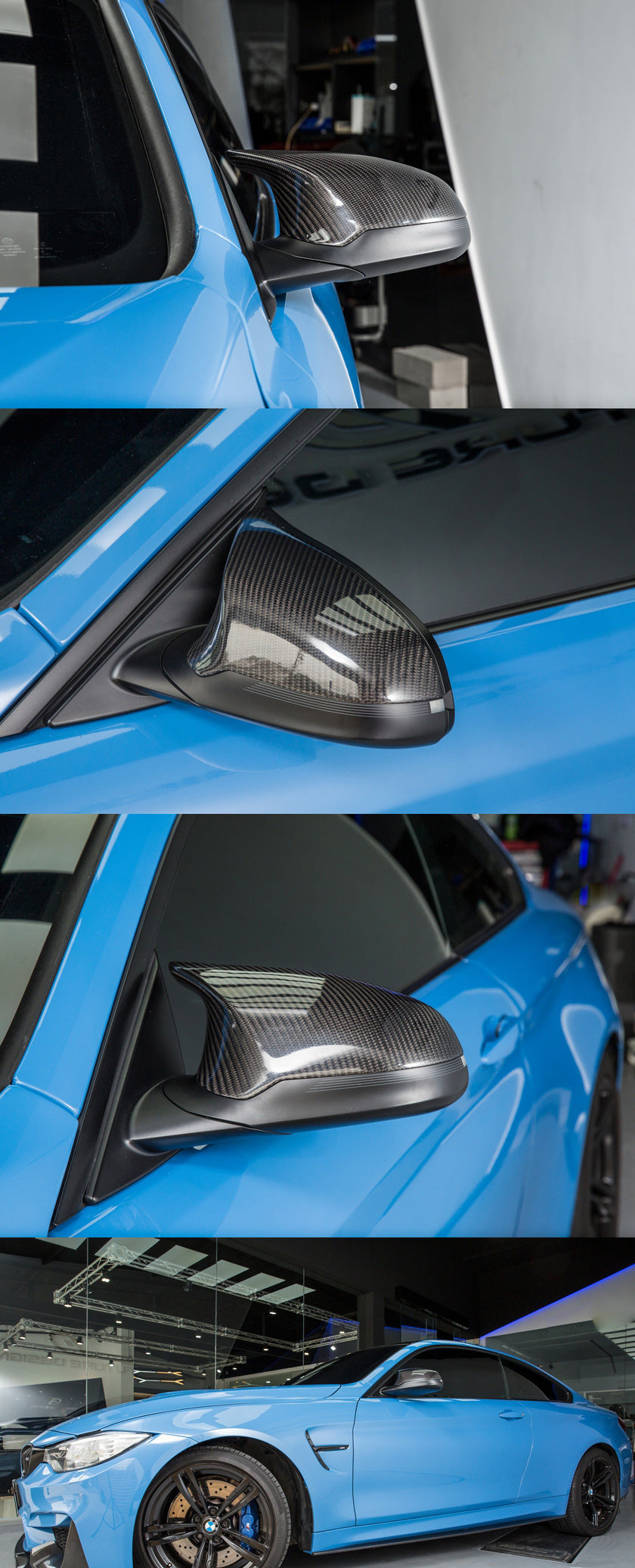 BMW M2C M2CS F87 2019 2020 2021 LHD & RHD (Left & Right Hand Drive) with Aftermarket Parts - OE Style Replacement Mirror Caps Pre-preg Carbon Fiber from Aero Republic