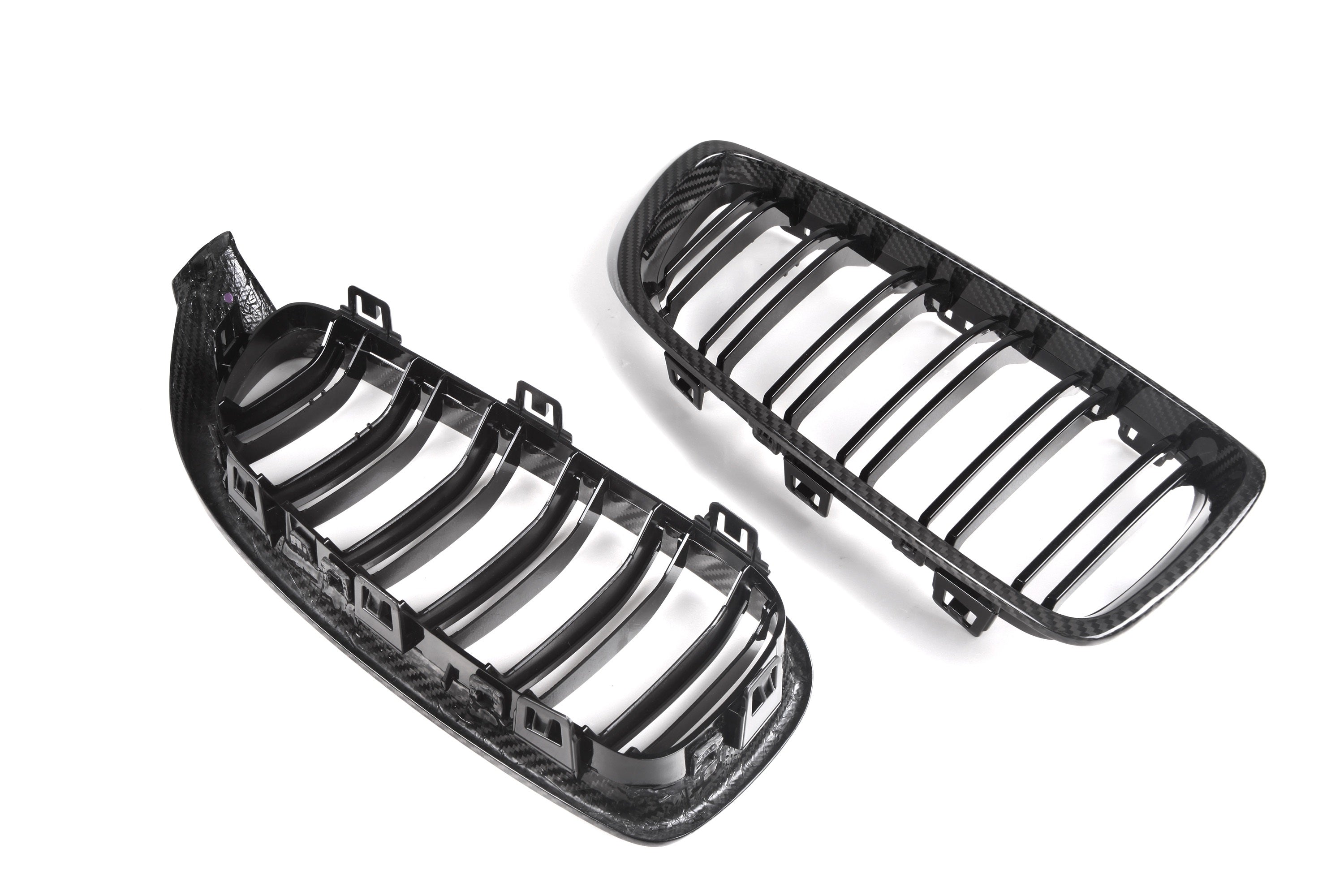 BMW M3 F80 2014 2015 2016 2017 2018 & M4 F82 F83 2014 2015 2016 2017 2018 2019 2020 with Aftermarket Parts - Dual Slat Front Kidney Grill Pre-preg Carbon Fiber from Aero Republic