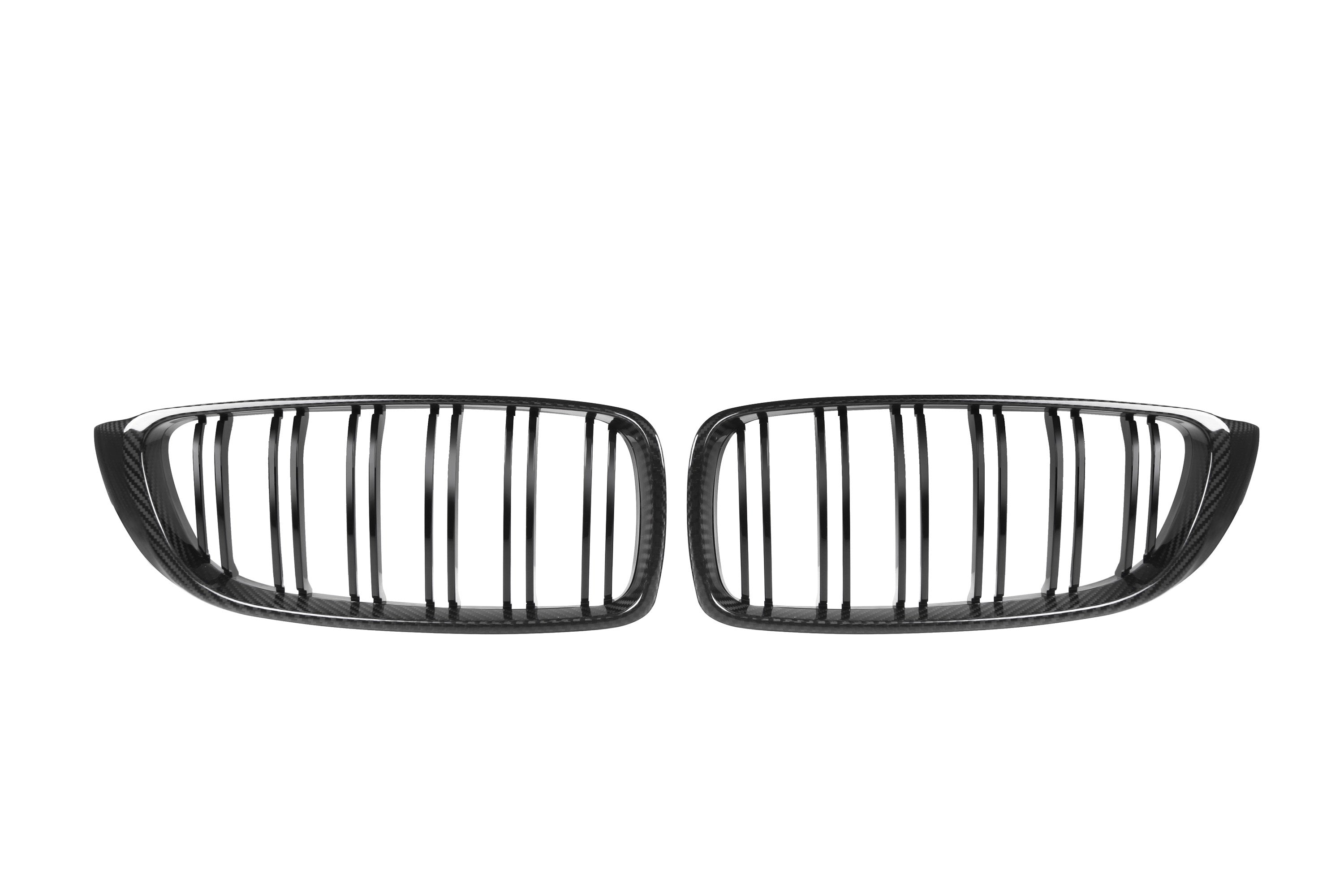 BMW M3 F80 2014 2015 2016 2017 2018 & M4 F82 F83 2014 2015 2016 2017 2018 2019 2020 with Aftermarket Parts - Dual Slat Front Kidney Grill Pre-preg Carbon Fiber from Aero Republic