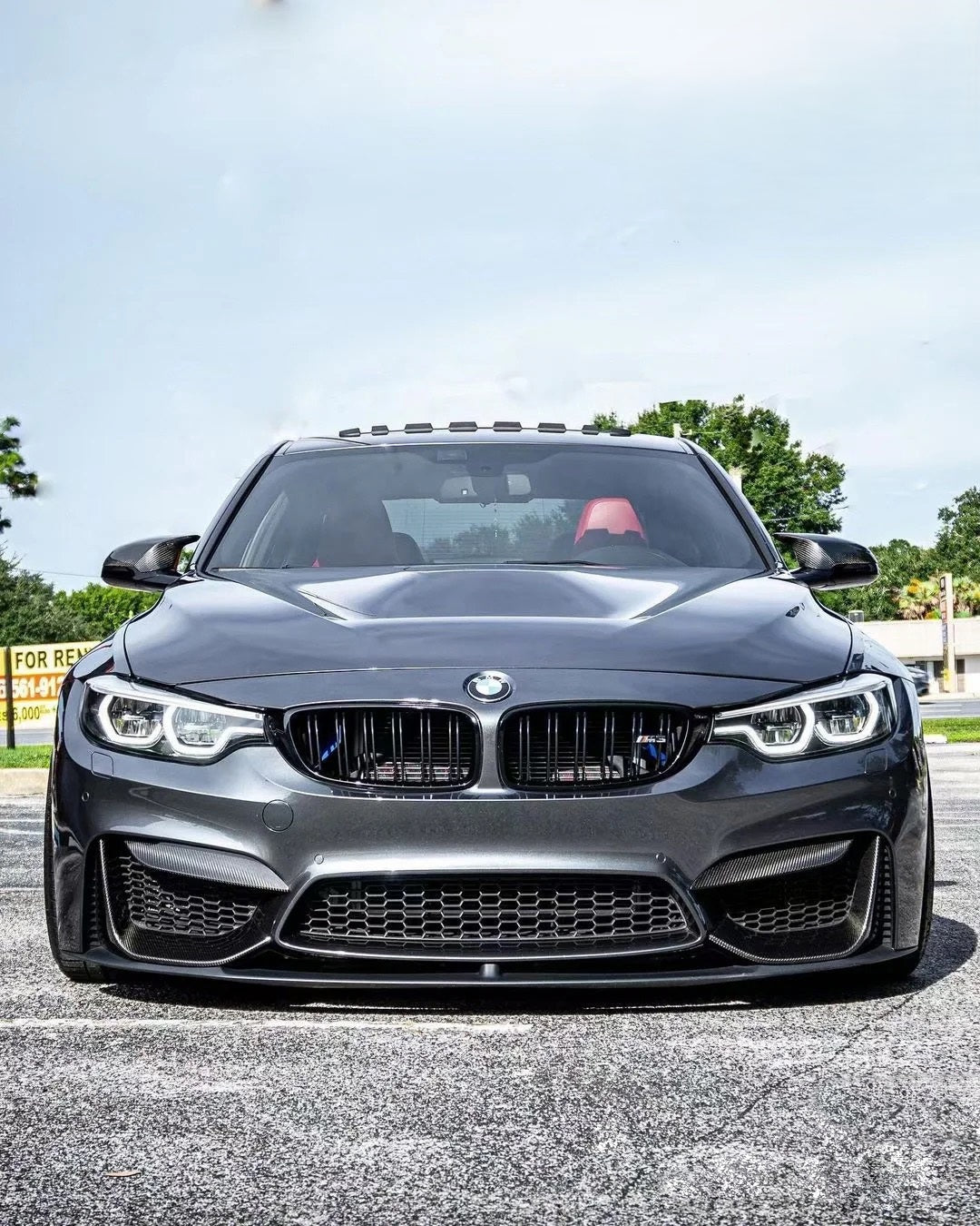 BMW M3 M3C M3CS F80 F81 2014 2015 2016 2017 2018 & M4 M4C M4CS M4CSL F82 F83 2014 2015 2016 2017 2018 2019 2020 with Aftermarket Parts - MP Style Upper Front Vent Cover Pre-preg Carbon Fiber / FRP from Aero Republic