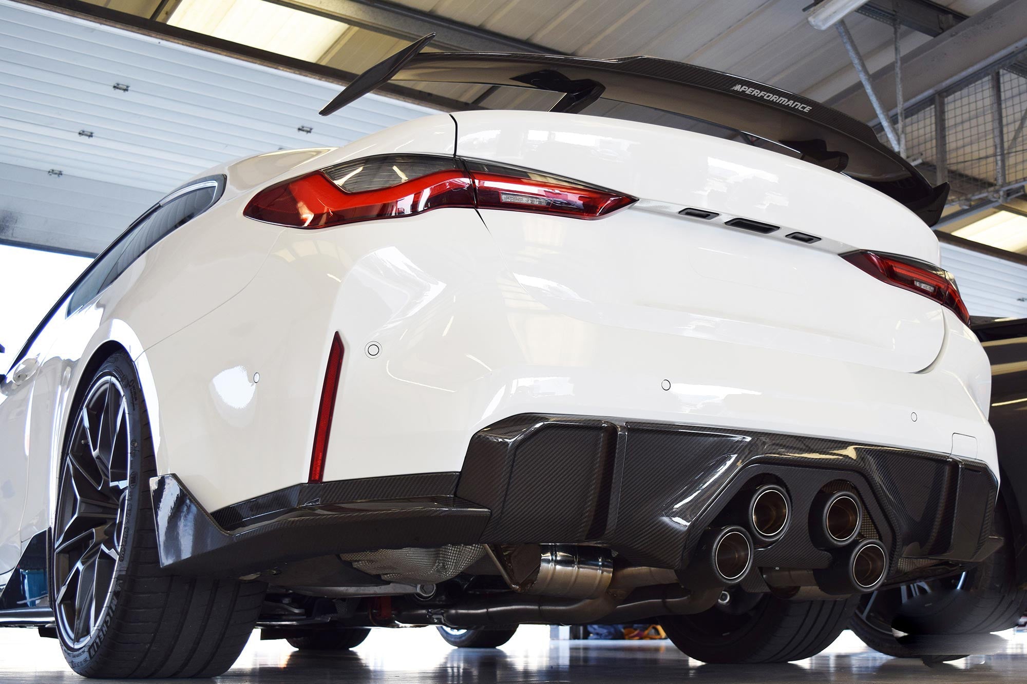 BMW M3 M3C M3CS G80 G81 2021-ON with Aftermarket Parts - OE Style Rear Splitter Pre-preg Carbon Fiber from Aero Republic