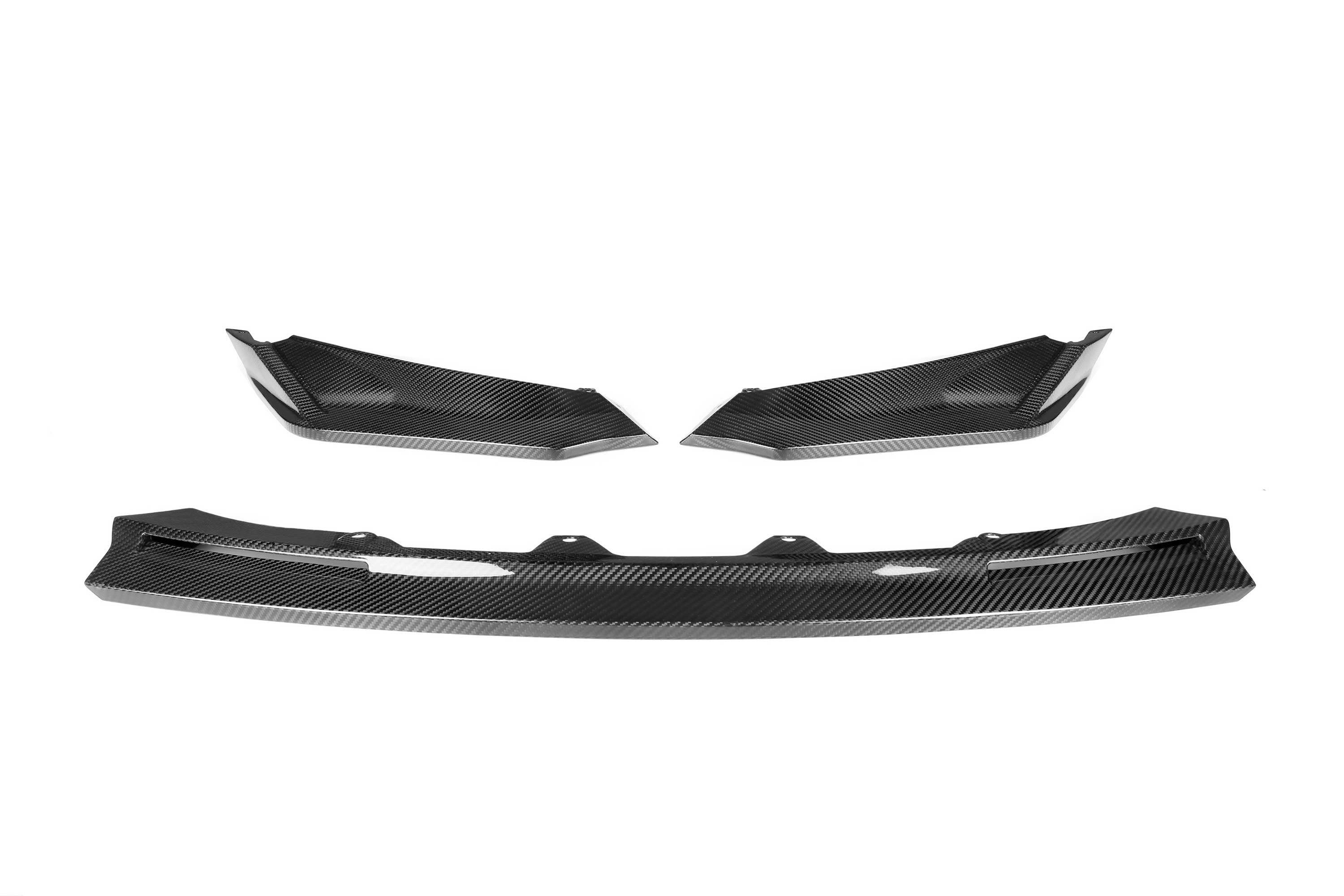 BMW M3 M3C M3CS G80 G81 2021 2022 2023 2024 & M4 M4C M4CS G82 G83 2021 2022 2023 2024 with Aftermarket Parts - V Style Front Lip Pre-preg Carbon Fiber from Aero Republic