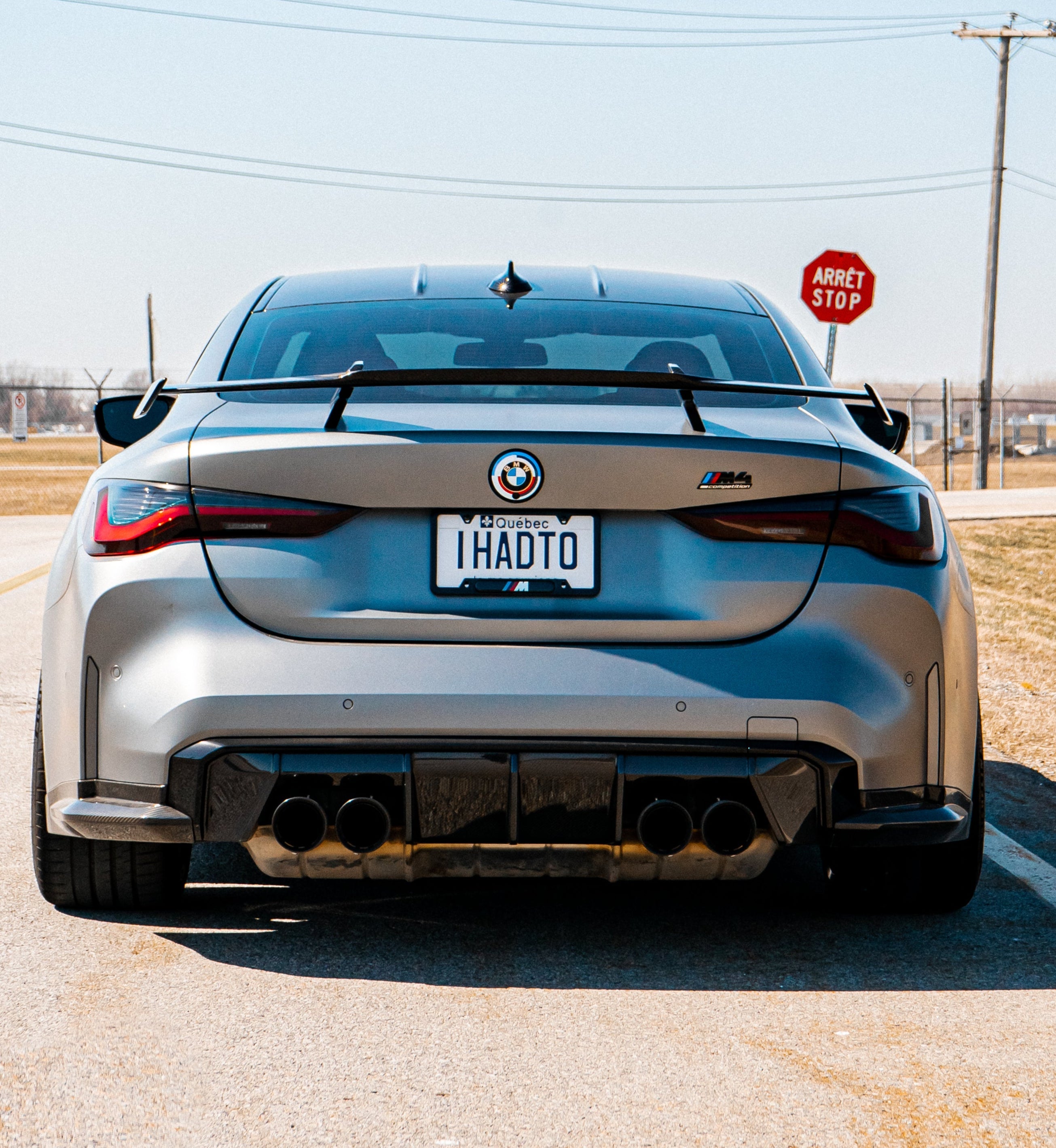 BMW M4 M4C M4CS G82 2021-ON &?I4 M50 / e Drive 40 G26 2022-ON &?4 Series Gran Coupe M440 430 G26 2022-ON with Aftermarket Parts - MP Style Rear Wing Carbon Fiber/FRP?from ArmorExtend