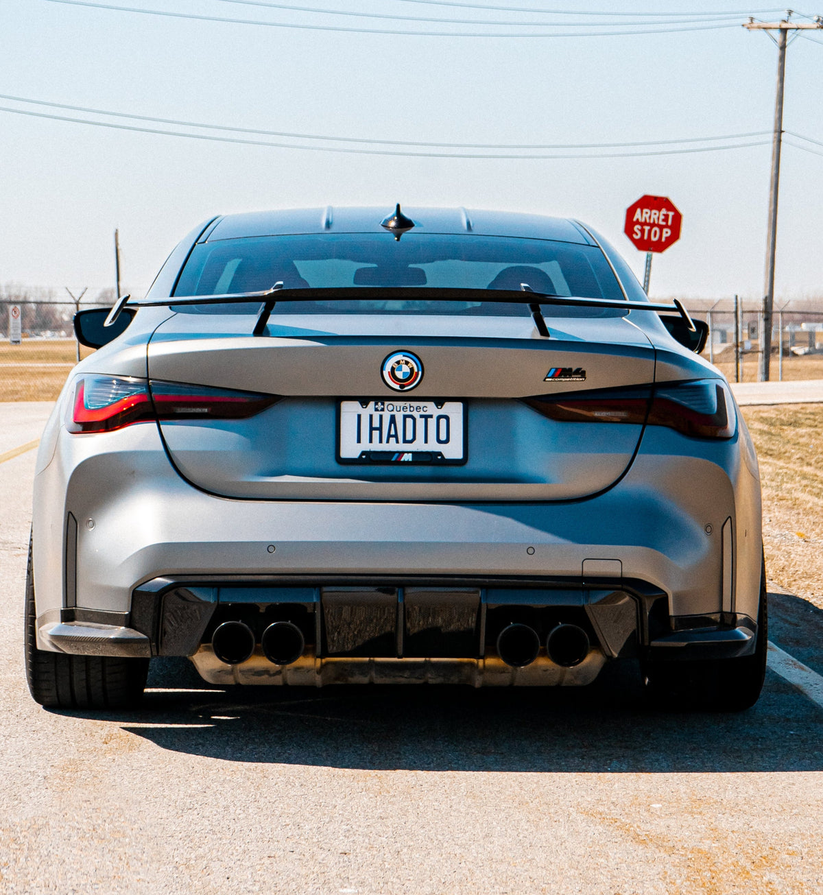 BMW M4 M4C M4CS G82 2021-ON &?I4 M50 / e Drive 40 G26 2022-ON &?4 Series Gran Coupe M440 430 G26 2022-ON with Aftermarket Parts - MP Style Rear Wing Carbon Fiber/FRP?from ArmorExtend