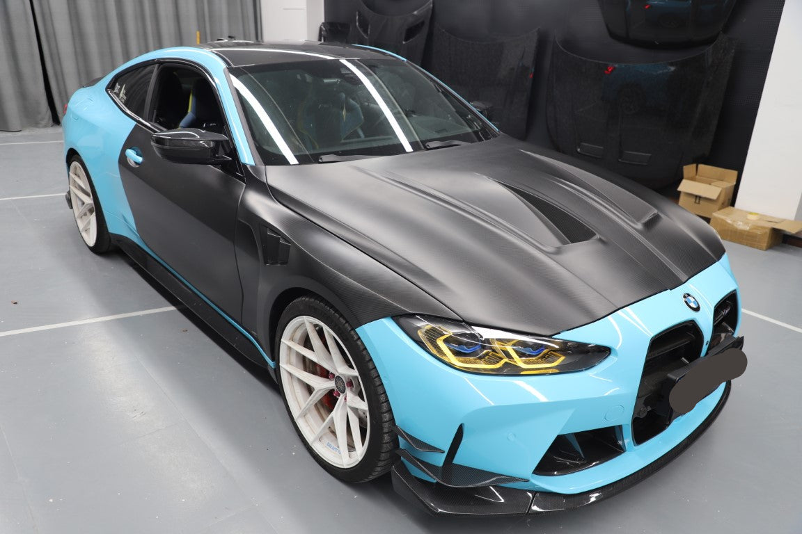 BMW M4 / M4C / M4CS G82 G83 2021-ON with Aftermarket Parts - Front Fenders Dry Pre-preg Carbon Fiber from Aero Republic