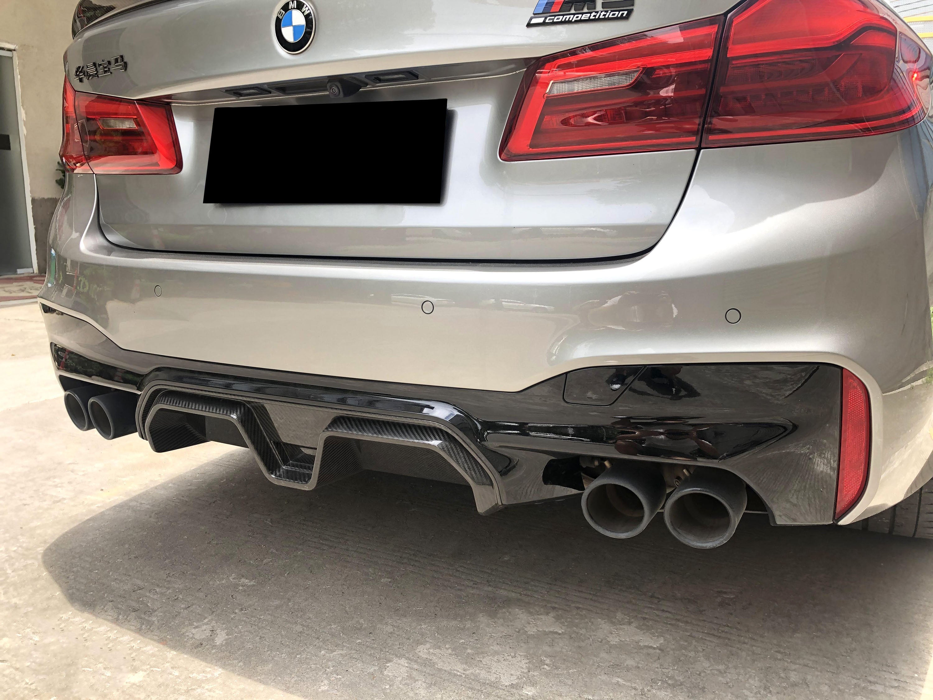 BMW M5 M5C F90 (Fits Both Pre-LCI &  LCI) 2018-ON & 5 Series M550i 540i G30 (Fits both Pre-LCI & LCI) 2017 2018 2019 2020 2021 2022 2023 with Aftermarket Parts - CS Style / Without Light / With Light Rear Diffuser & Rear Diffuser Conversion Kit Pre-preg Carbon Fiber / PP from Aero Republic