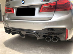 BMW M5 M5C F90 (Fits Both Pre-LCI &  LCI) 2018-ON & 5 Series M550i 540i G30 (Fits both Pre-LCI & LCI) 2017 2018 2019 2020 2021 2022 2023 with Aftermarket Parts - CS Style / Without Light / With Light Rear Diffuser & Rear Diffuser Conversion Kit Pre-preg Carbon Fiber / PP from Aero Republic