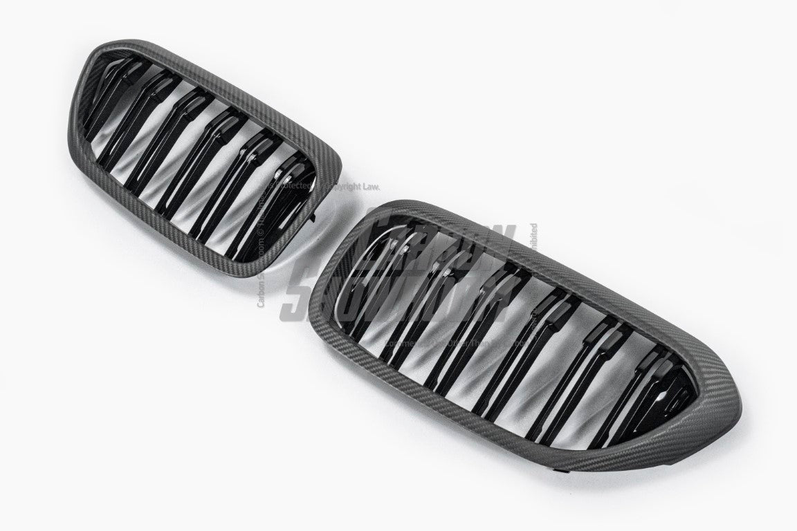 BMW M5 M5C F90 Pre-LCI 2018 2019 2020 & 5 Series M550 540 G30 G31 Pre-LCI 2017 2018 2019 2020?with Aftermarket Parts - Dual Slat Front Kidney Grill Pre-preg Carbon Fiber from Aero Republic