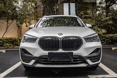 BMW X1 xDrive25e xDrive25i x/sDrive20i sDrive18i xDrive25d sDrive20d sDrive18d sDrive16d F48 LCI 2019 2020 2021 2022 with Aftermarket Parts - Dual Slat Front Kidney Grill Pre-preg Carbon Fiber from Aero Republic