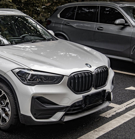 BMW X1 xDrive25e xDrive25i x/sDrive20i sDrive18i xDrive25d sDrive20d sDrive18d sDrive16d F48 LCI 2019 2020 2021 2022 with Aftermarket Parts - Dual Slat Front Kidney Grill Pre-preg Carbon Fiber from Aero Republic