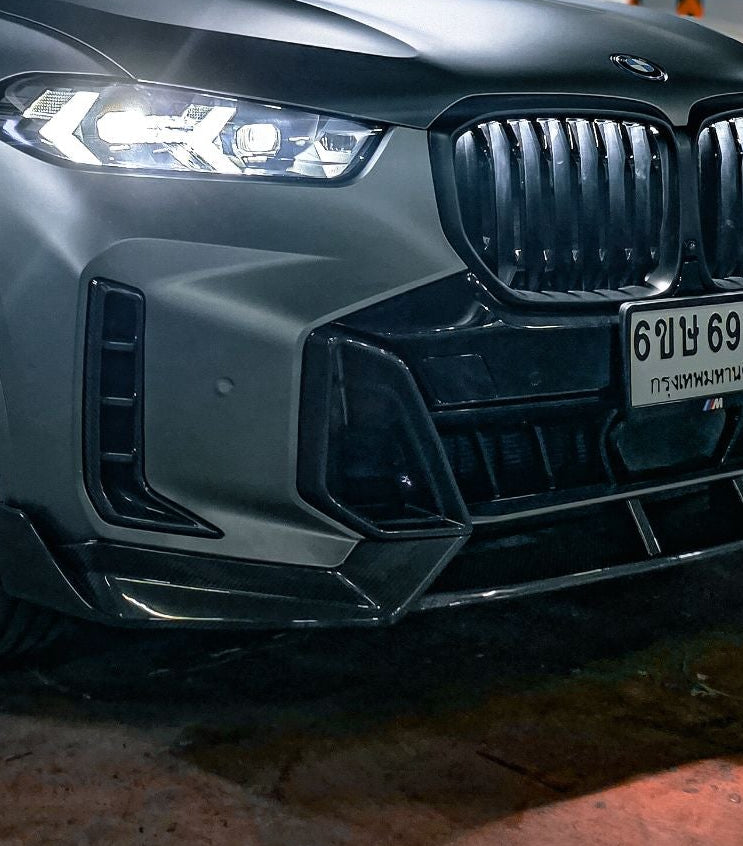 BMW X5 M60i s/x Drive 40i xDrive 50e G05 LCI 2024-ON with Aftermarket Parts - OE Style Front Bumper Vent Valences Trim?Carbon Fiber from Aero Republic
