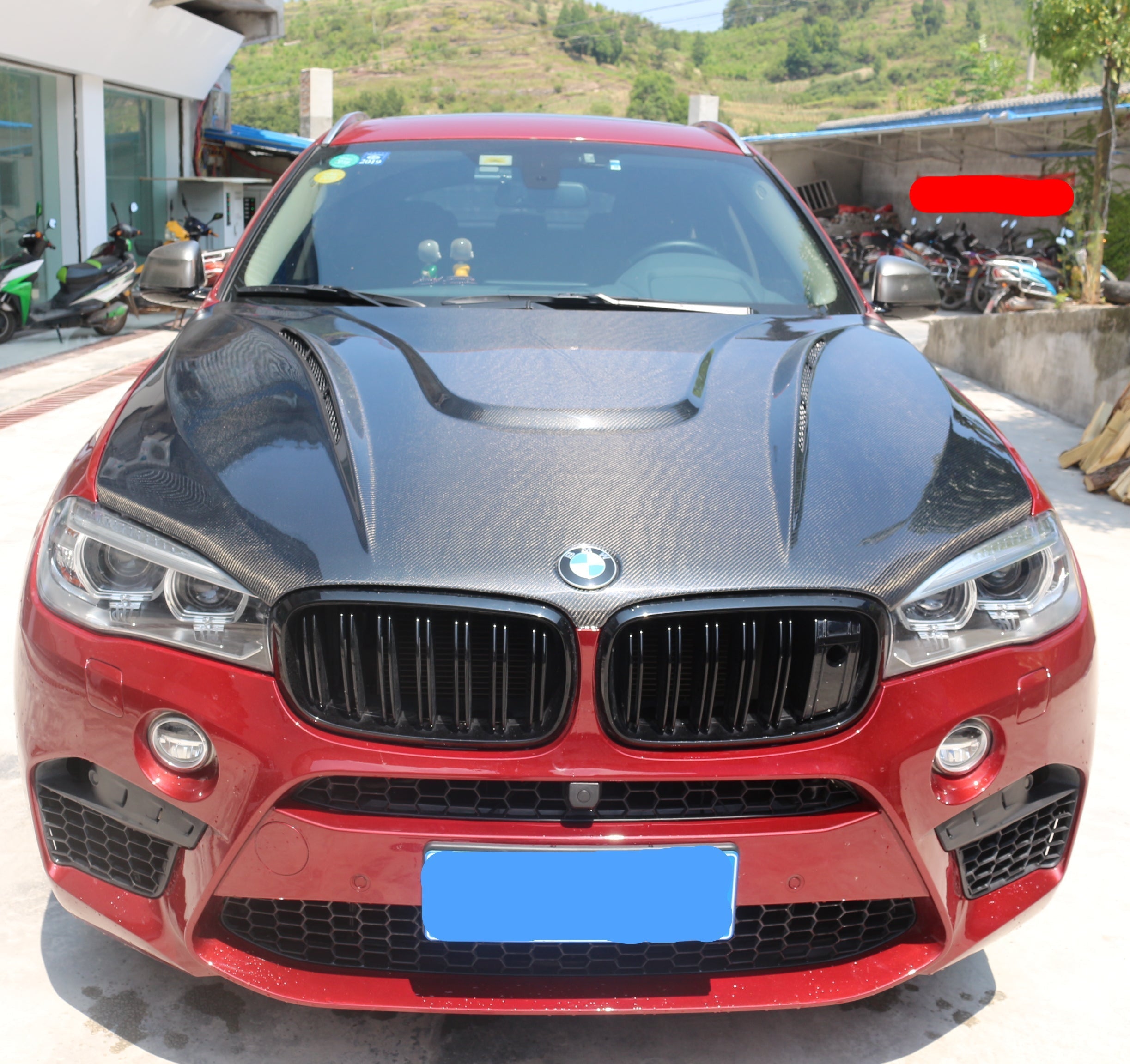 BMW X5 xDrive50i eDrive F15 (Both Fits Pre-LCI & LCI) 2014 2015 2016 2017 2018 & X5M F85 2015 2016 2017 2018 & X6 M50d xDrive50i s/xDrive35i xDrive40d xDrive30d F16 (Both Fits Pre-LCI & LCI) 2015 2016 2017 2018 2019 & X6M F86 2015 2016 2017 2018 2019 with Aftermarket Parts - HMN Style Hood Carbon Fiber from Aero Republic