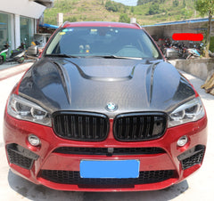 BMW X5 xDrive50i eDrive F15 (Both Fits Pre-LCI & LCI) 2014 2015 2016 2017 2018 & X5M F85 2015 2016 2017 2018 & X6 M50d xDrive50i s/xDrive35i xDrive40d xDrive30d F16 (Both Fits Pre-LCI & LCI) 2015 2016 2017 2018 2019 & X6M F86 2015 2016 2017 2018 2019 with Aftermarket Parts - HMN Style Hood Carbon Fiber from Aero Republic