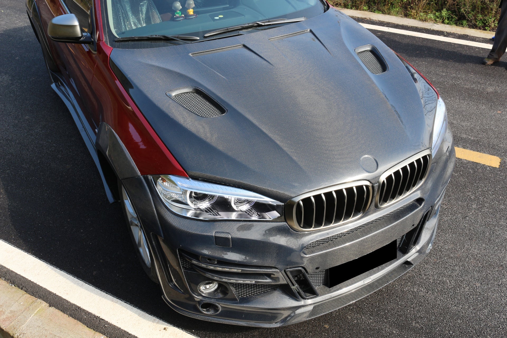 BMW X5 xDrive50i eDrive F15 (Both Fits Pre-LCI & LCI) 2014 2015 2016 2017 2018 & X5M F85 2015 2016 2017 2018 & X6 M50d xDrive50i s/xDrive35i xDrive40d xDrive30d F16 (Both Fits Pre-LCI & LCI) 2015 2016 2017 2018 2019 & X6M F86 2015 2016 2017 2018 2019 with Aftermarket Parts - LMA Style Hood Carbon Fiber from Aero Republic