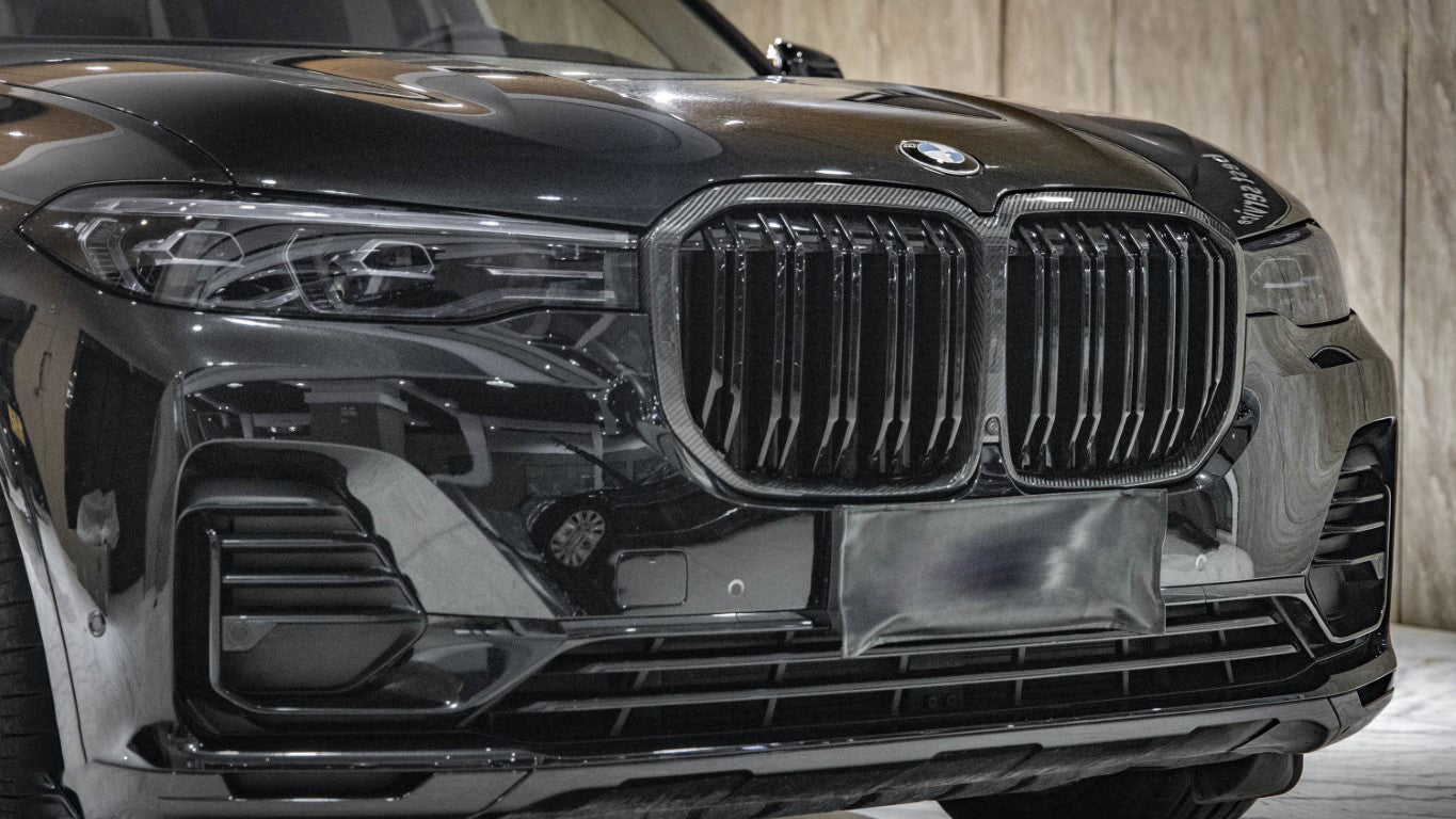 BMW X7 M60 M50i xDrive50i xDrive40i G07 LCI 2019 2020 2021 2022 with Aftermarket Parts - Dual Slat Front Kidney Grill Pre-preg Carbon Fiber from Aero Republic